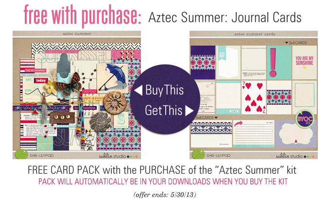 Aztec Summer kit and journal cards - FREE with Purchase by Sahlin Studio