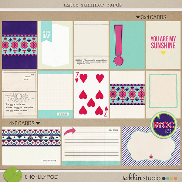 Aztec Summer Journal Cards by Sahlin Studio