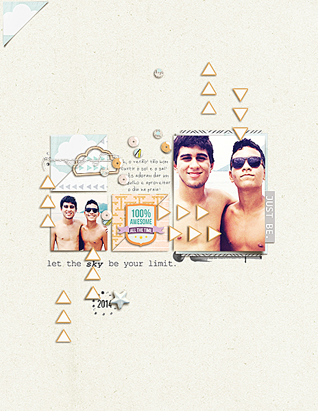 Beach Summer Digital Scrapbook Page by amandaresende using Drift Away  by Sahlin Studio