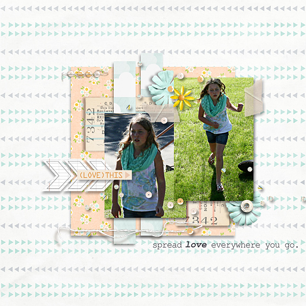 Digital Scrapbook Page by dotcomkari using Drift Away Kit by Sahlin Studio