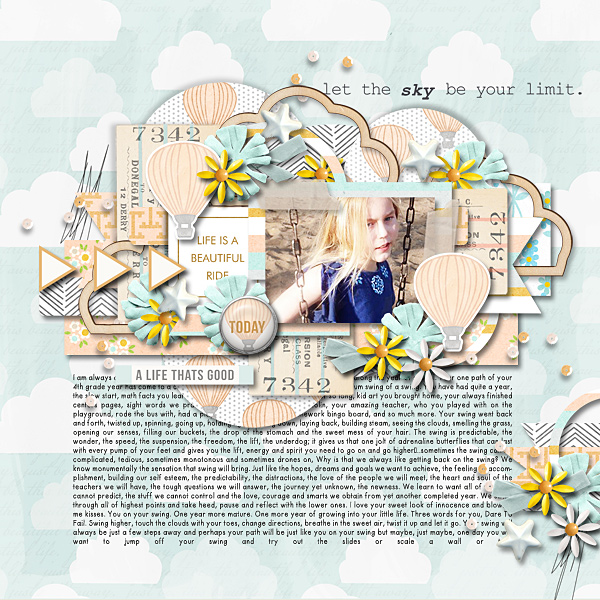 Digital Scrapbook Page by dotcomkari using Drift Away Kit by Sahlin Studio