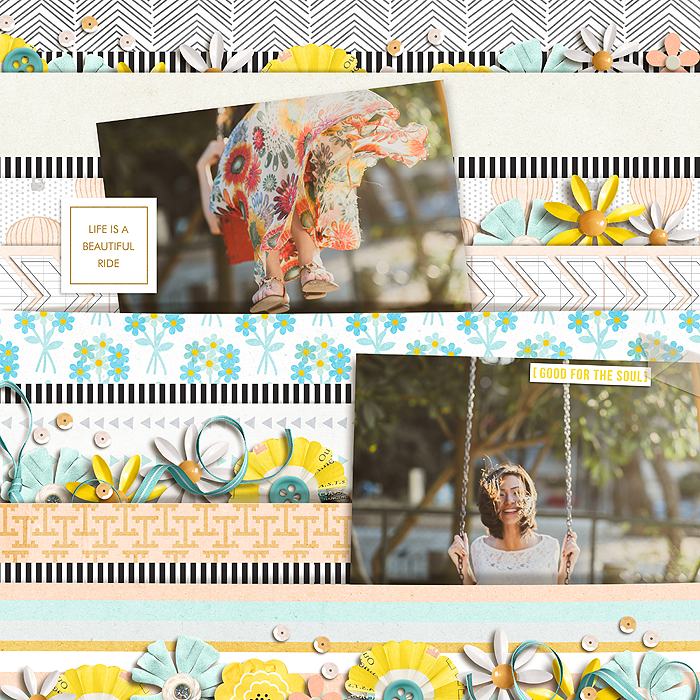 Lift is a Beautiful Ride  Digital Scrapbook Page by juhh using Drift Away  by Sahlin Studio