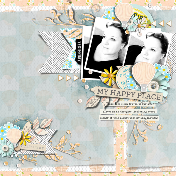 Digital Scrapbook Page by justagirl using Drift Away Kit by Sahlin Studio