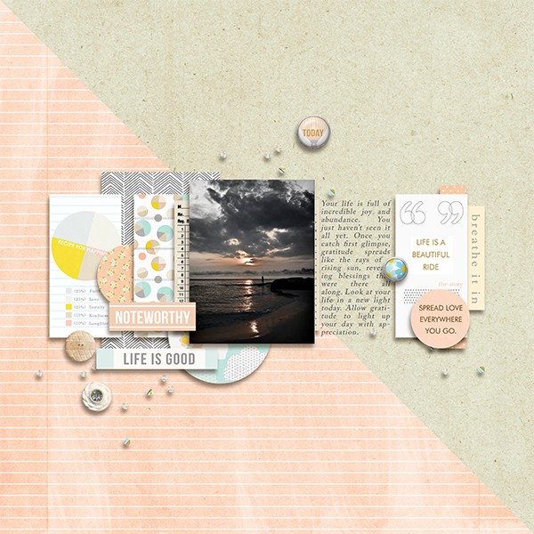 Digital Scrapbook Page by margelz using Drift Away Kit by Sahlin Studio