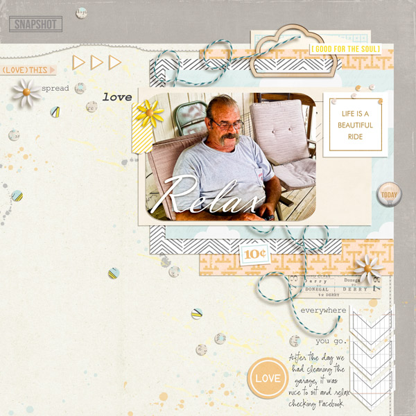 Father Digital Scrapbook Page by melrio using Drift Away  by Sahlin Studio