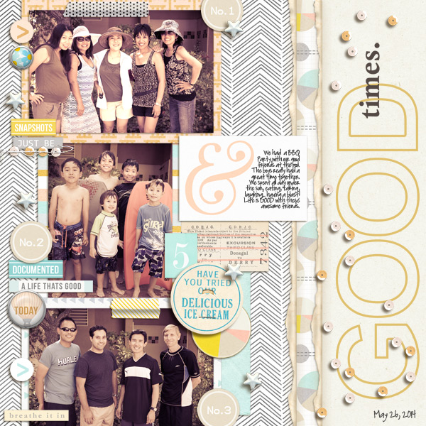 Digital Scrapbook Page by mikinenn using Drift Away Kit by Sahlin Studio