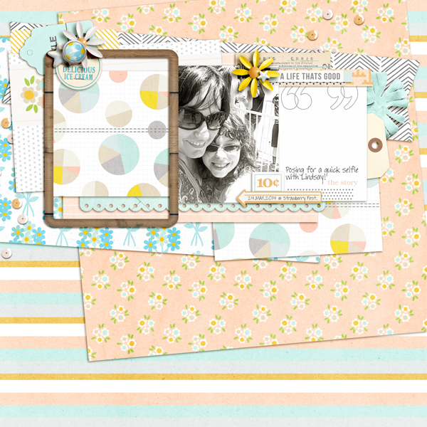 Digital Scrapbook Page by my2monkeys using Drift Away Kit by Sahlin Studio