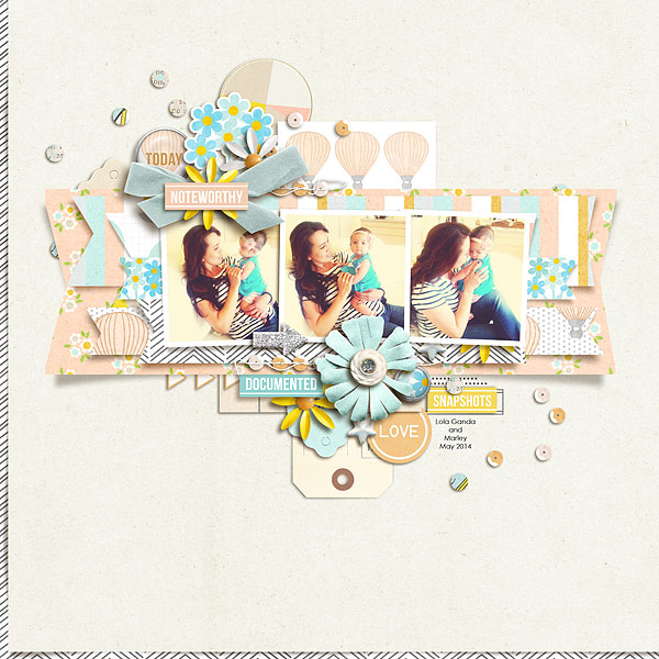 Digital Scrapbook Page by scrappydonna using Drift Away Kit by Sahlin Studio