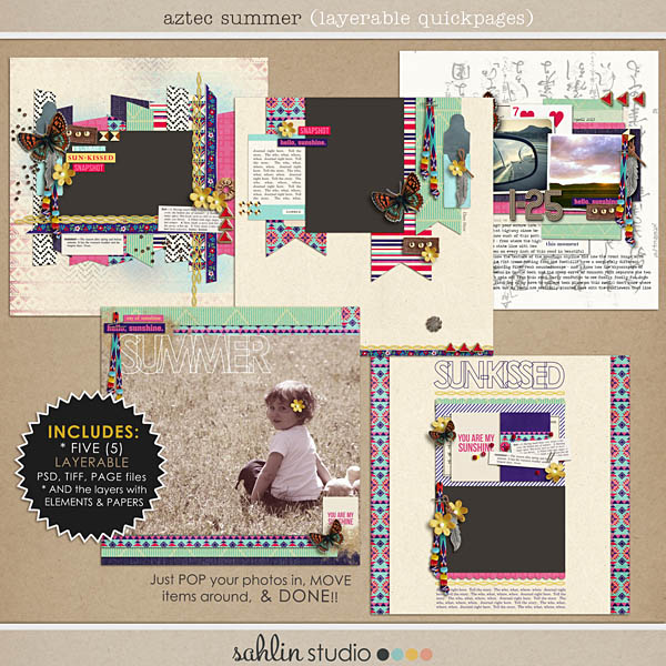 aztec summer (layered quickpages) by sahlin studio