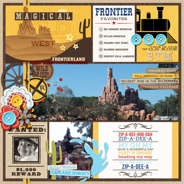 Disney Frontierland Project Life page by PuSticks featuring “Project Mouse: Frontier” by Britt-ish Designs and Sahlin Studio