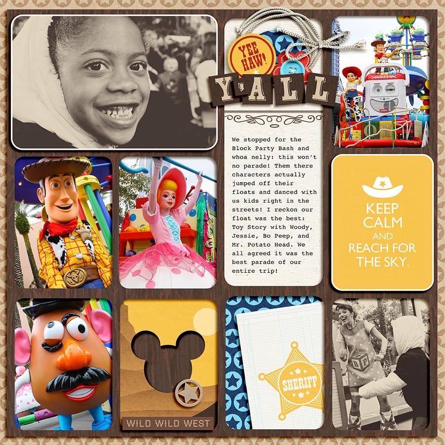 Disney Parade with Toy Story Woody digital Project Life page by TiffanyTillman featuring “Project Mouse: Frontier” by Britt-ish Designs and Sahlin Studio