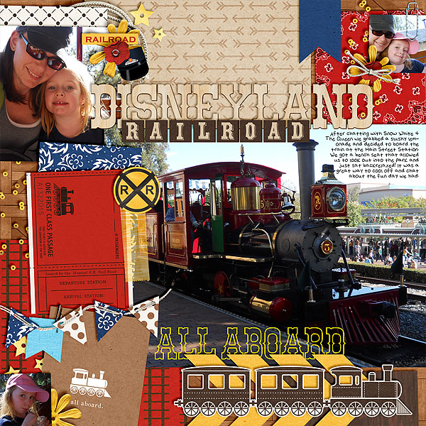 Disney Railroad Train digital scrapbook page by clemmon03 featuring “Project Mouse: Frontier” by Britt-ish Designs and Sahlin Studio