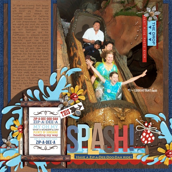 Disney Scrapbook Page – Splash Mountain - Mosaic Moments Page