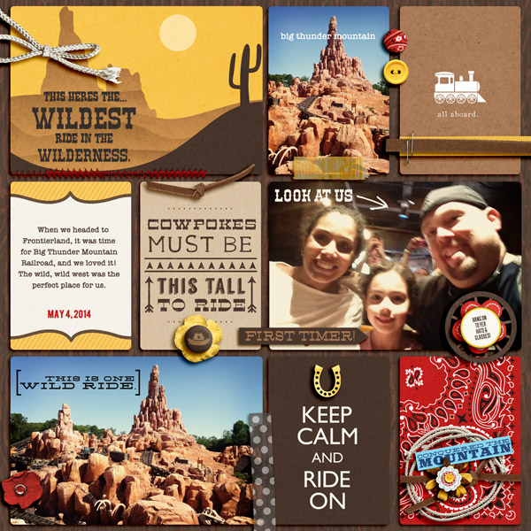 Big Thunder Mountain digital Project Life page by julie featuring “Project Mouse: Frontier” by Britt-ish Designs and Sahlin Studio