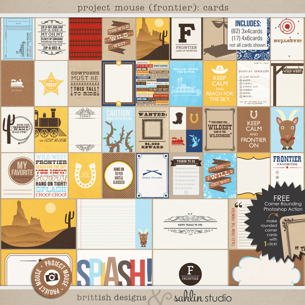 Project Mouse (Frontier): Journal Cards by Britt-ish Designs and Sahlin Studio - Perfect for scrapbooking / project life your magical memories from Frontierland at Disney