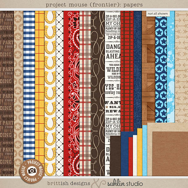Project Mouse (Frontier): Papers by Britt-ish Designs and Sahlin Studio - Perfect for scrapbooking / project life your magical memories from Frontierland at Disney