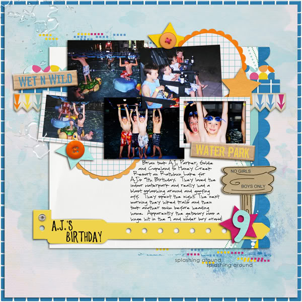 Pool Waterpark digital scrapbooking layout created by norton94 featuring waterpark by sahlin studio and jacque larsen