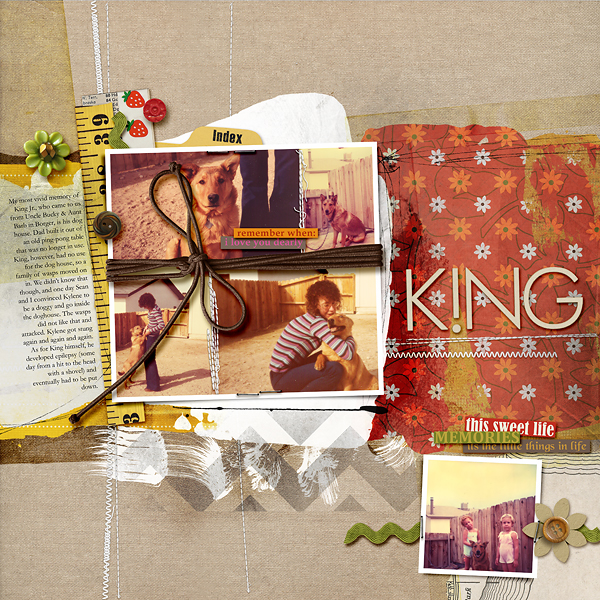 Vintage Heritage Dog digital scrapbooking layout created by AmberR  featuring Retro Mod by Sahlin Studio