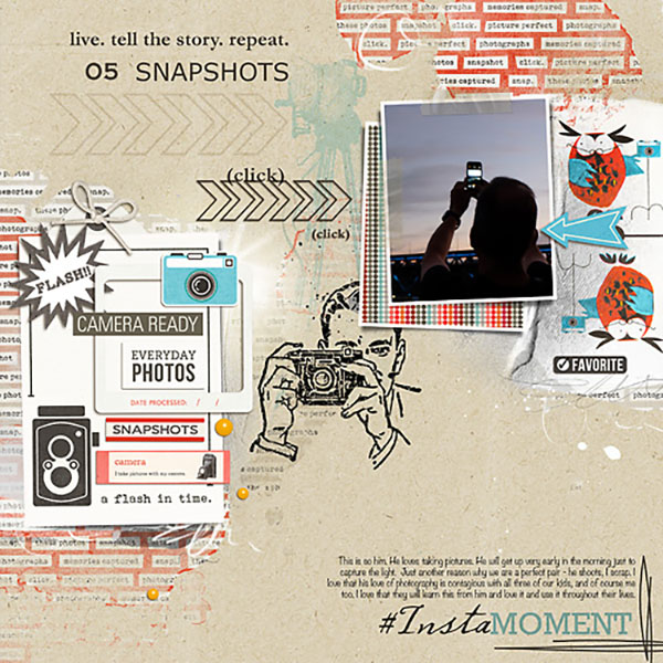 #InstaMoment digital scrapbook page by HeatherPrins featuring Flashback by Sahlin Studio