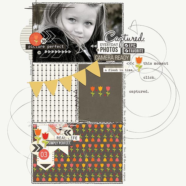 Captured digital scrapbook page by KatherineB featuring Flashback by Sahlin Studio