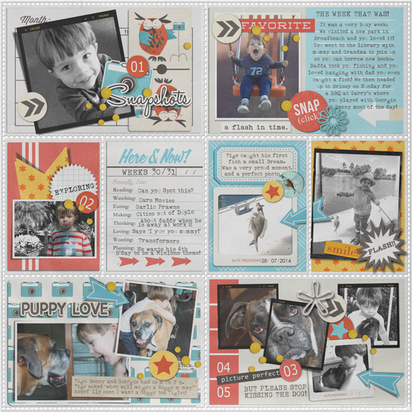 Here and Now Digital Project Life Layout by justagirl featuring Flashback by Sahlin Studio