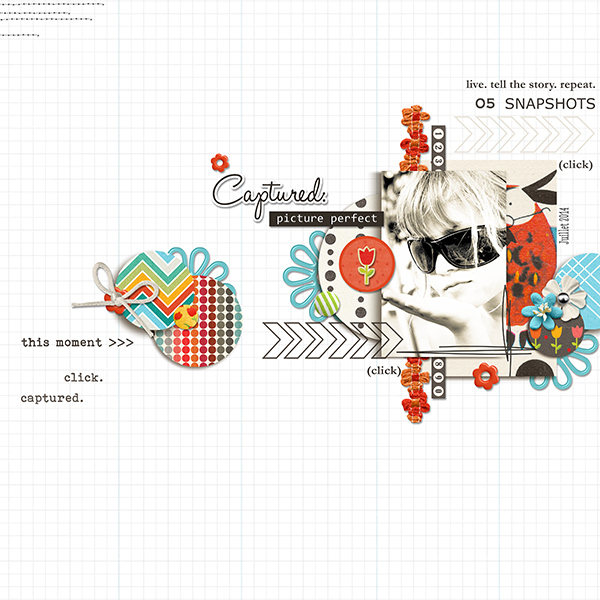 Snapshots digital scrapbook page by louso featuring Flashback by Sahlin Studio