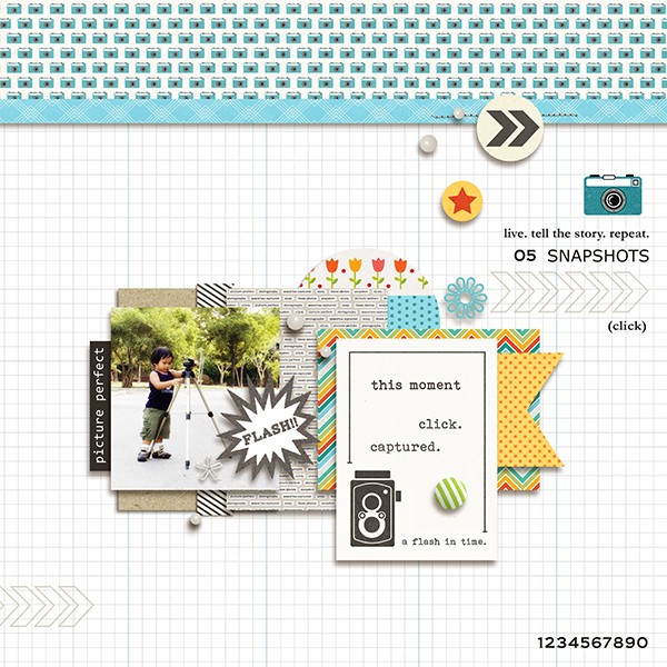 Snapshots digital scrapbook page by margelz featuring Flashback by Sahlin Studio