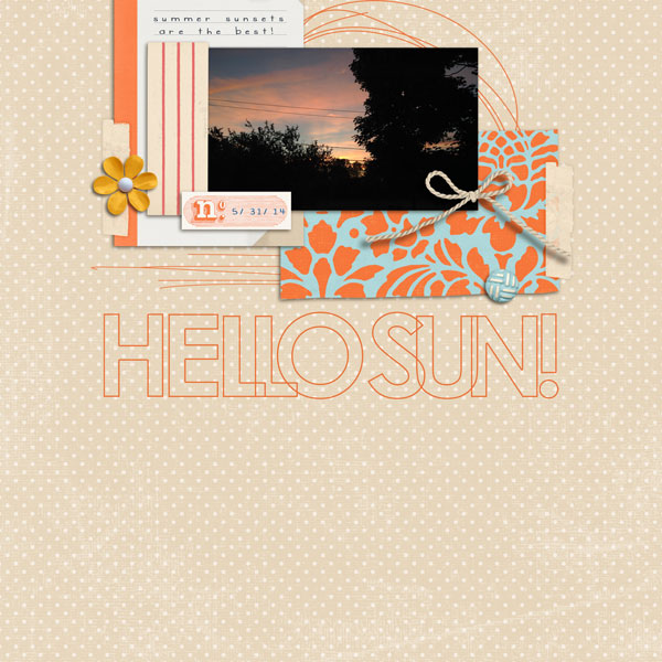Summer Sunset Digital Scrapbook Page by Cristina featuring Hello Sun by Sahlin Studio