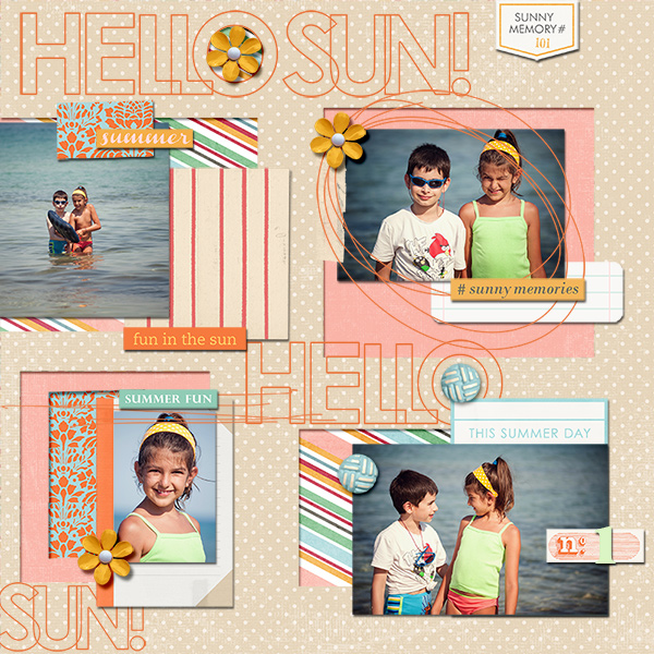 Hello Sun Digital Scrapbook Page by Damayanti featuring Hello Sun by Sahlin Studio