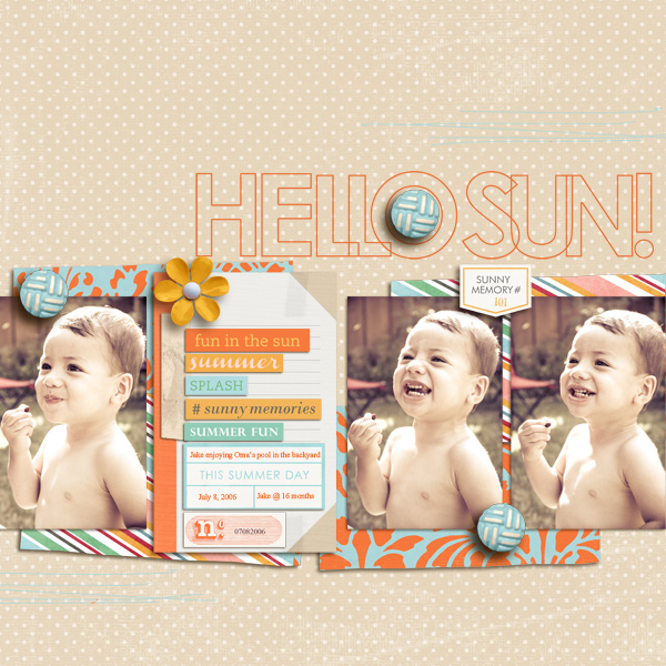 Hello Sun Digital Scrapbook Page by mikinenn featuring Hello Sun by Sahlin Studio