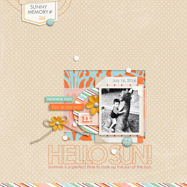 FUN Paper Cut Out Digital scrapbook page by raquels featuring Hello Sun by Sahlin Studio