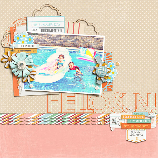 Hello Sun digital scrapbook page by scrappydonna featuring Hello Sun by Sahlin Studio