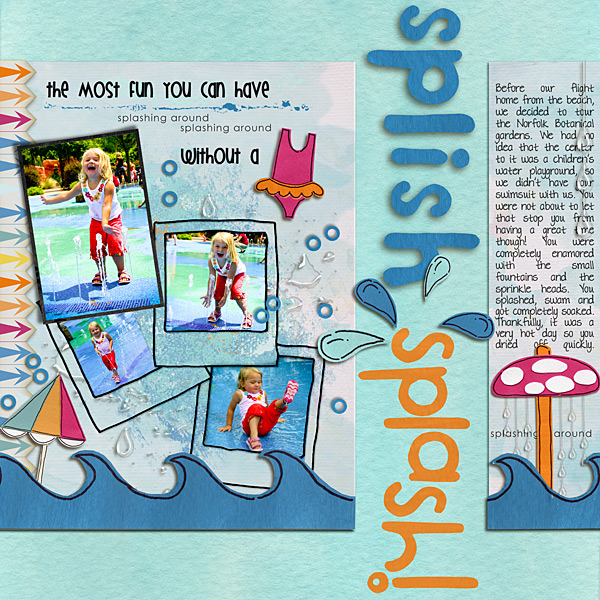 Pool Waterpark digital scrapbooking layout created by julia featuring waterpark by sahlin studio and jacque larsen