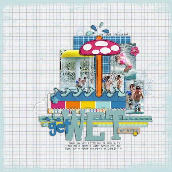 Pool digital scrapbooking layout featuring waterpark by sahlin studio and jacque larsen