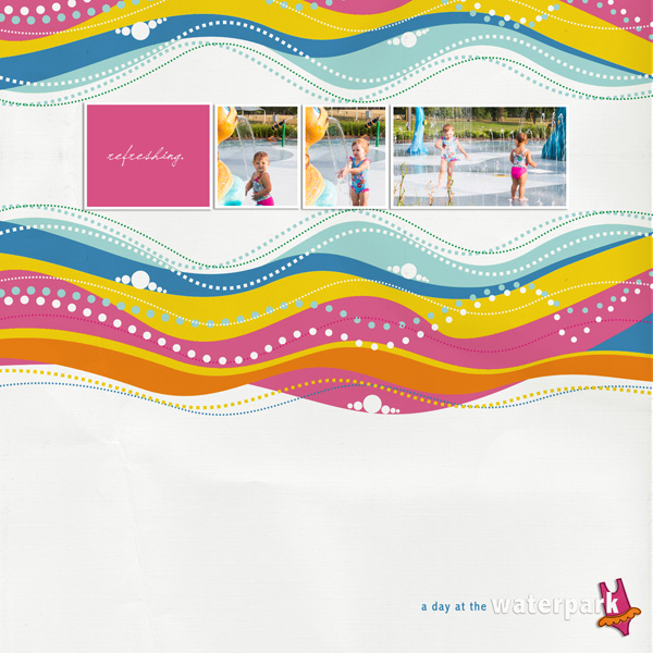 Waterpark digital scrapbook page by EHStudios featuring Paint Swatch Templates by Sahlin Studio
