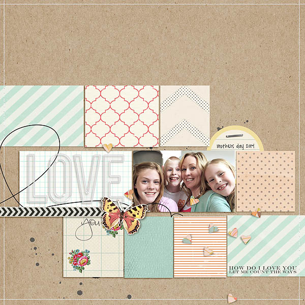 Love Digital Scrapbook Page by mamatothree featuring Paint Swatch Templates by Sahlin Studio