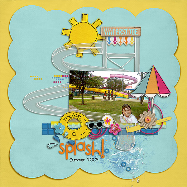 Pool Waterpark digital scrapbooking layout created by kimbytx featuring waterpark by sahlin studio and jacque larsen