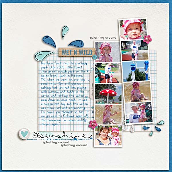 Pool Waterpark digital scrapbooking layout created by slurpeegirl featuring waterpark by sahlin studio and jacque larsen