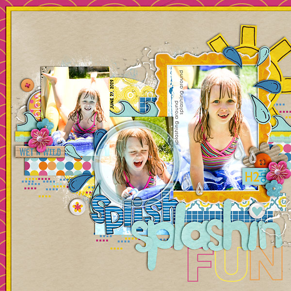 Pool Waterpark digital scrapbooking layout created by cindys0752004 featuring waterpark by sahlin studio and jacque larsen