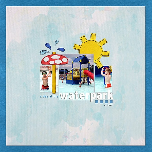 Pool Waterpark digital scrapbooking layout created by Keela featuring waterpark by sahlin studio and jacque larsen