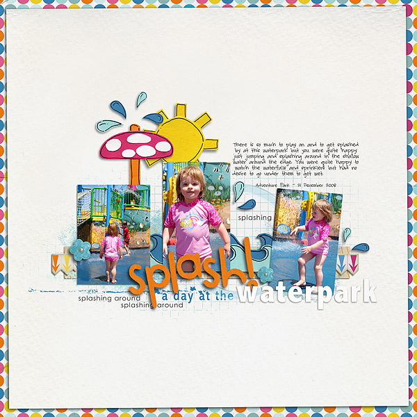 SPLASH Pool digital scrapbooking layout created by nockosh featuring waterpark by sahlin studio and jacque larsen