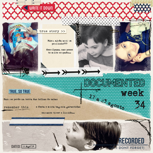 Documented digital scrapbook layout by AnaPaula featuring Documentary by Sahlin Studio