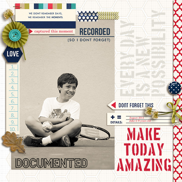 Documented digital scrapbook layout by mikinenn featuring Documentary by Sahlin Studio