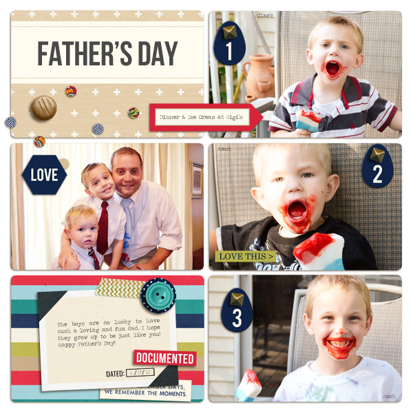 Father's Day pocket scrapbooking layout by plumdumpling featuring Documentary by Sahlin Studio