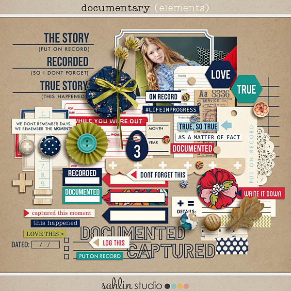 Documentary (Elements) - Back to School / Autumn / Fall Digital Scrapbooking by Sahlin Studio