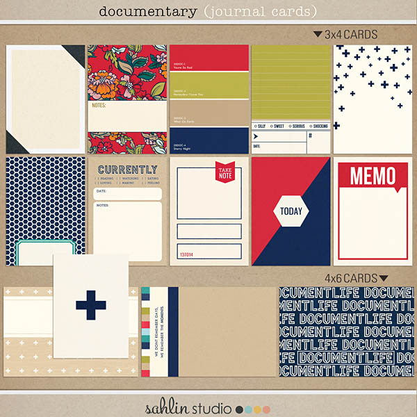 Documentary (Journal Cards) - Back to School / Autumn / Fall Digital Scrapbooking by Sahlin Studio  Perfect for Project Life!