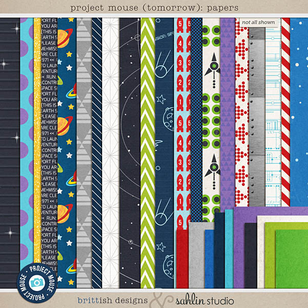 Project Mouse (Tomorrow): Papers by Britt-ish Designs & Sahlin Studio - Perfect for Disney Tomorrowland, Space Mountain, Monsters Inc!