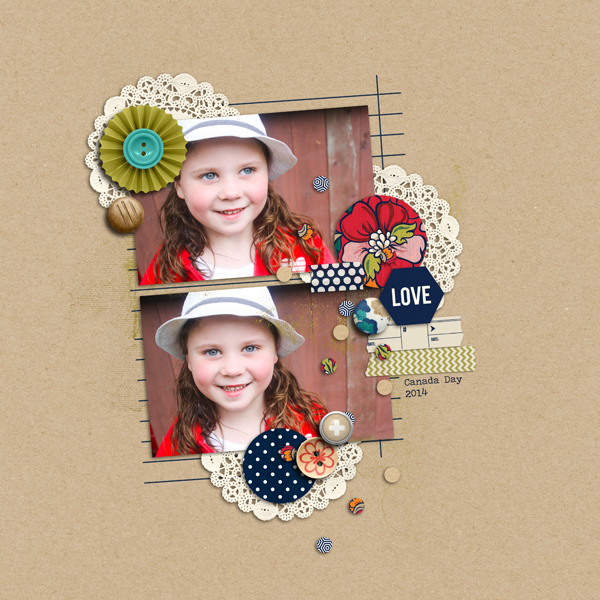 CUTE!  Girl Fall digital scrapbook layout by JennBarrette featuring Documentary by Sahlin Studio