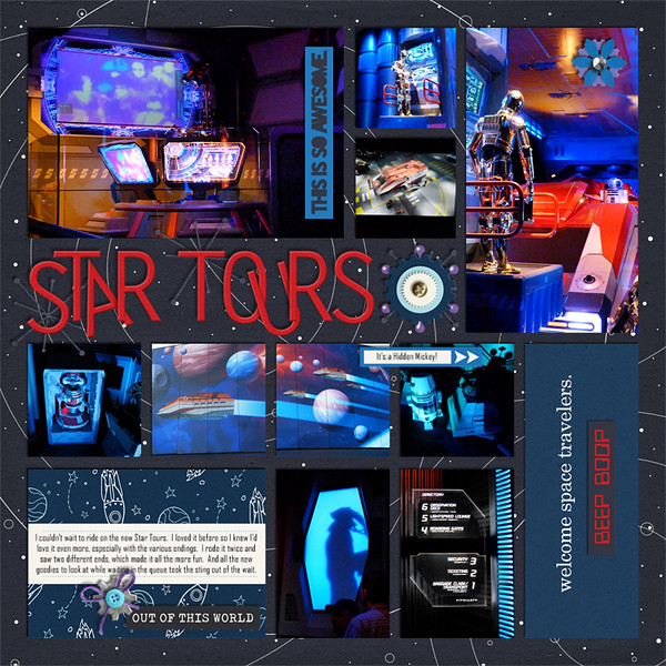 Disney Star Tours Star Wars digital scrapbook page by Quilty Mom featuring Project Mouse (Tomorrow) by Britt-ish Designs and Sahlin Studio