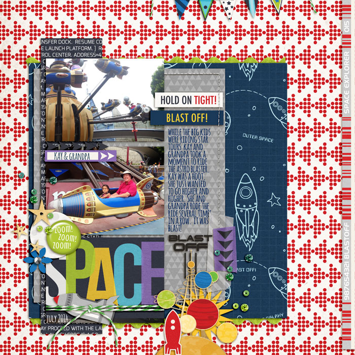 Disney Tomorrowland AstroBlaster ride digital scrapbook page by neeceebee featuring Project Mouse (Tomorrow) by Britt-ish Designs and Sahlin Studio